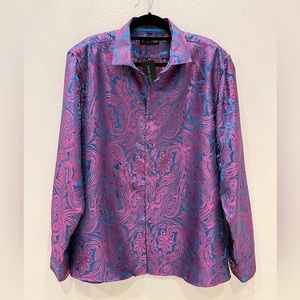 Mens Barry Wang paisley shirt size 2XL NWT